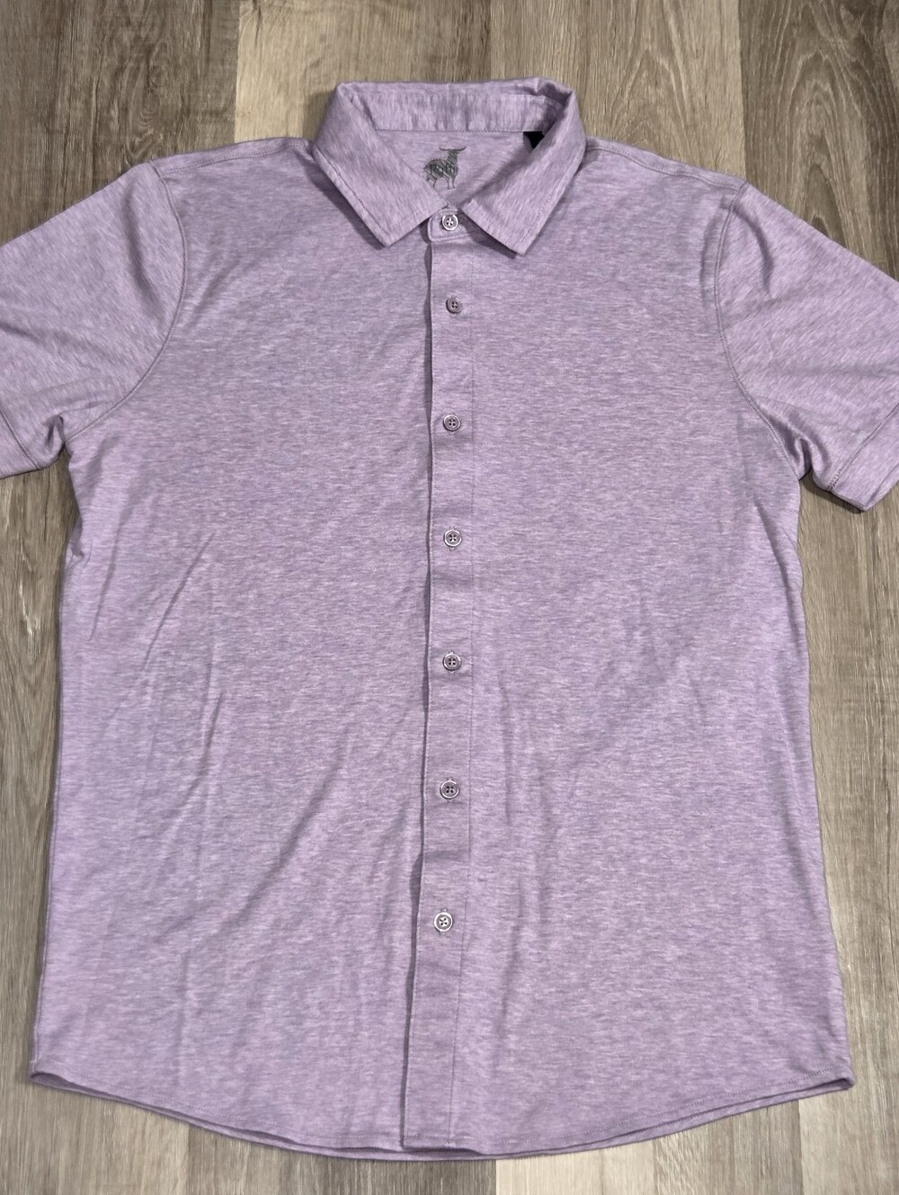 Raffi The Linden Short Sleeve Button Front Shirt Purple Medium